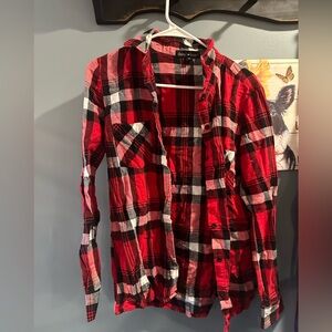 Derek Heart Red and Black Plaid Shirt
